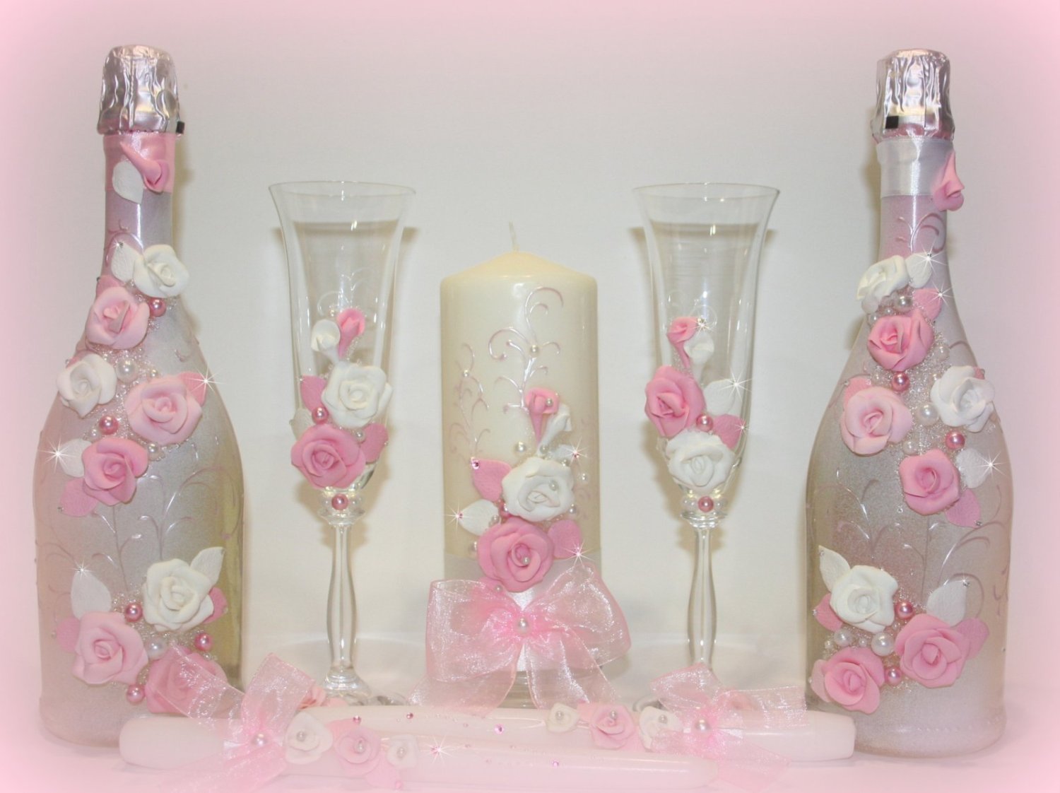 Свадебные наборы&nbsp;Свадебные аксессуары ручной работы.Лепка,роспись. : 