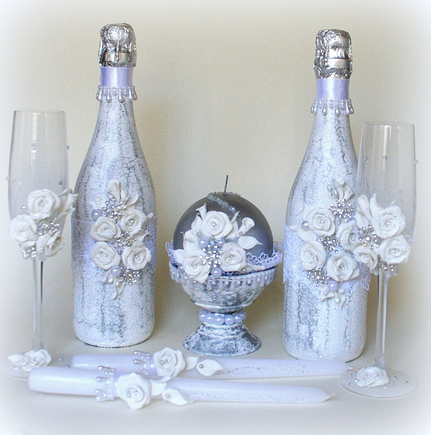 Свадебные наборы&nbsp;Свадебные аксессуары ручной работы.Лепка,роспись. : 