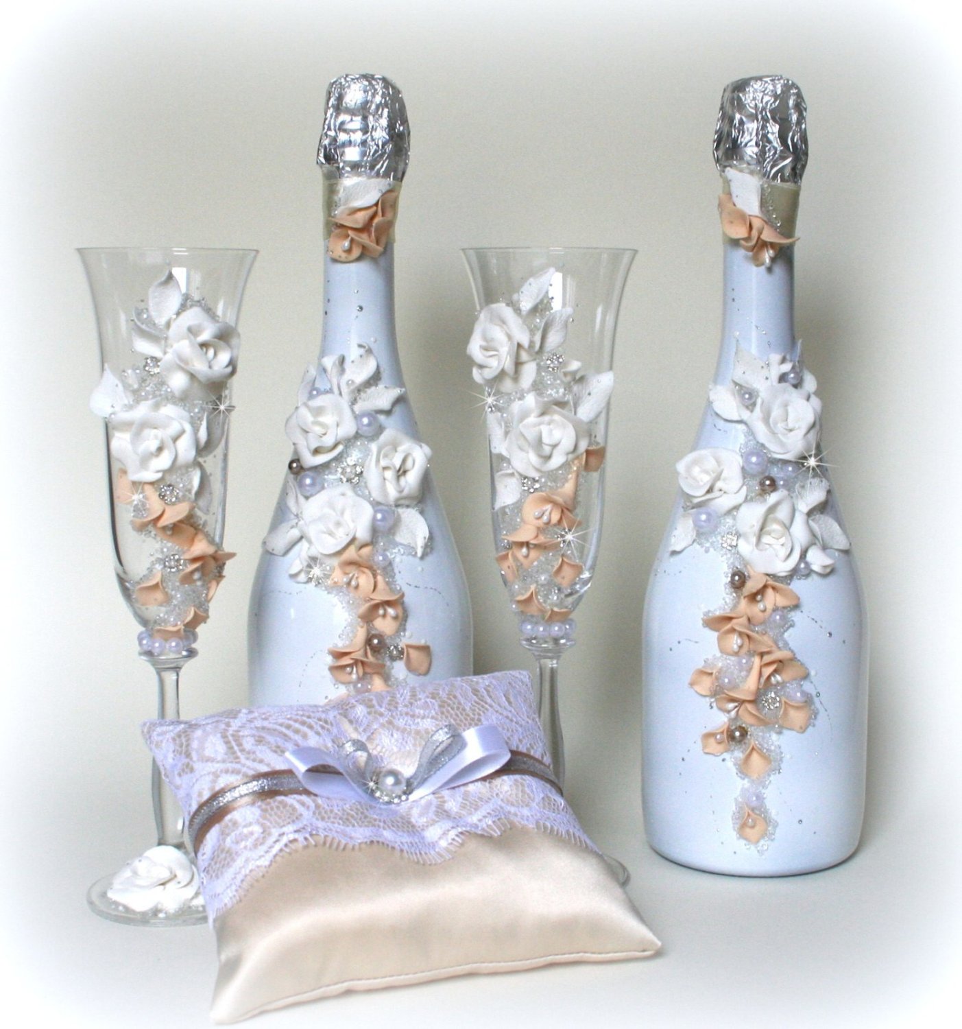 Свадебные наборы&nbsp;Свадебные аксессуары ручной работы.Лепка,роспись. : 