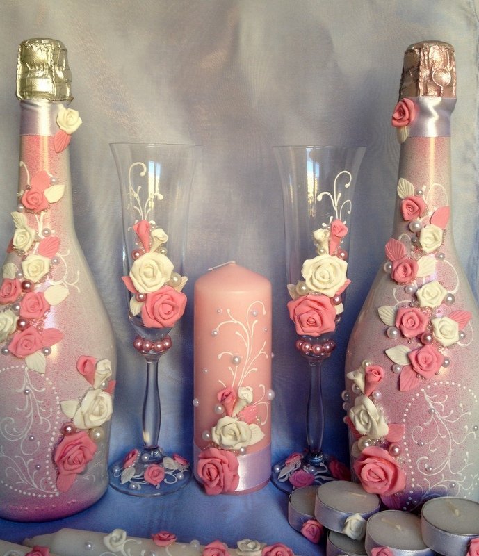 Свадебные наборы&nbsp;Свадебные аксессуары ручной работы.Лепка,роспись. : 