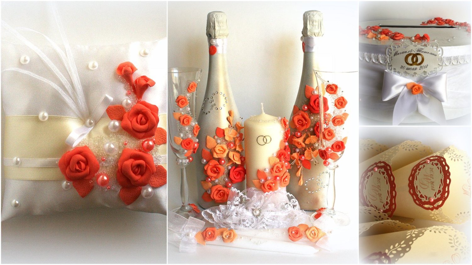 Свадебные наборы&nbsp;Свадебные аксессуары ручной работы.Лепка,роспись. : 