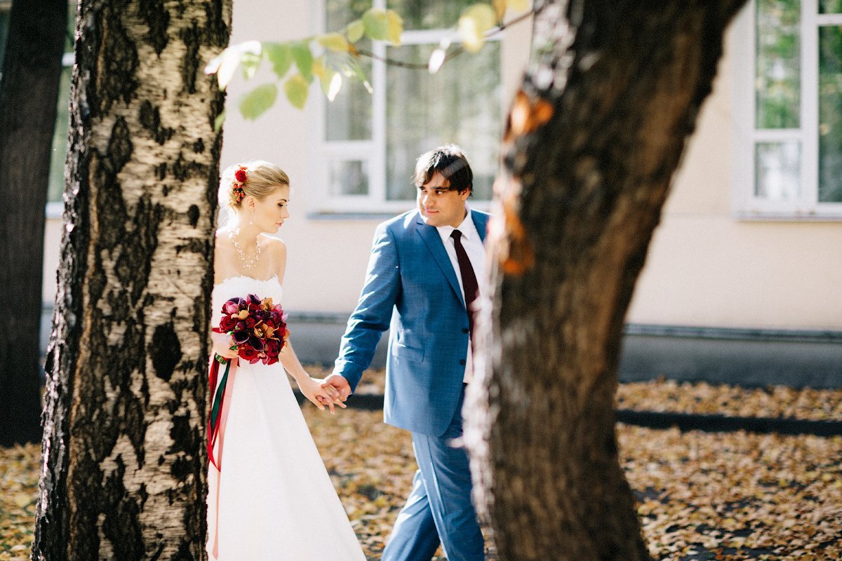 Яркая осенняя свадьба Ильи и Юли "Бордовый шик"&nbsp;Nova Wedding Студия Свадеб и Событий : 