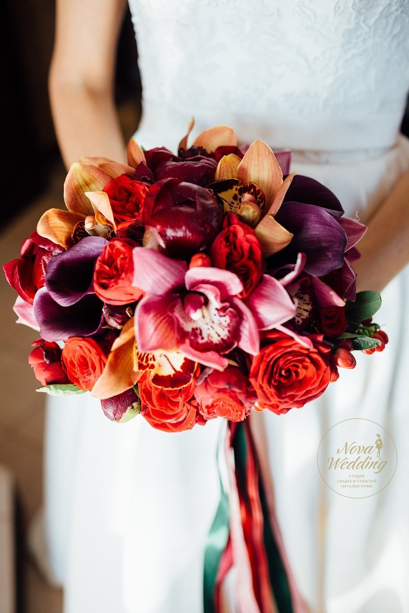 Яркая осенняя свадьба Ильи и Юли "Бордовый шик"&nbsp;Nova Wedding Студия Свадеб и Событий : 