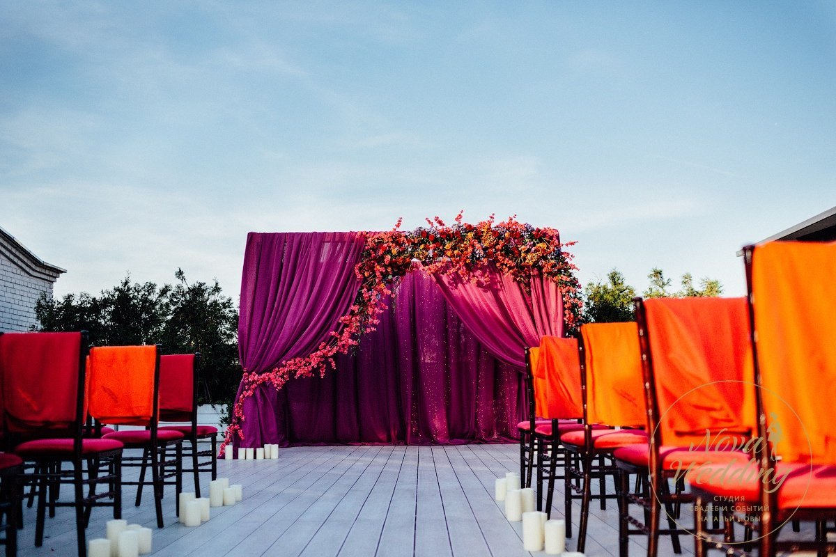 Яркая осенняя свадьба Ильи и Юли "Бордовый шик"&nbsp;Nova Wedding Студия Свадеб и Событий : 