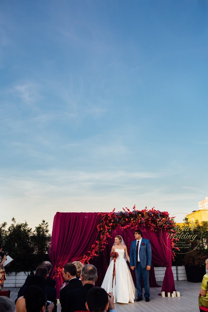 Яркая осенняя свадьба Ильи и Юли "Бордовый шик"&nbsp;Nova Wedding Студия Свадеб и Событий : 