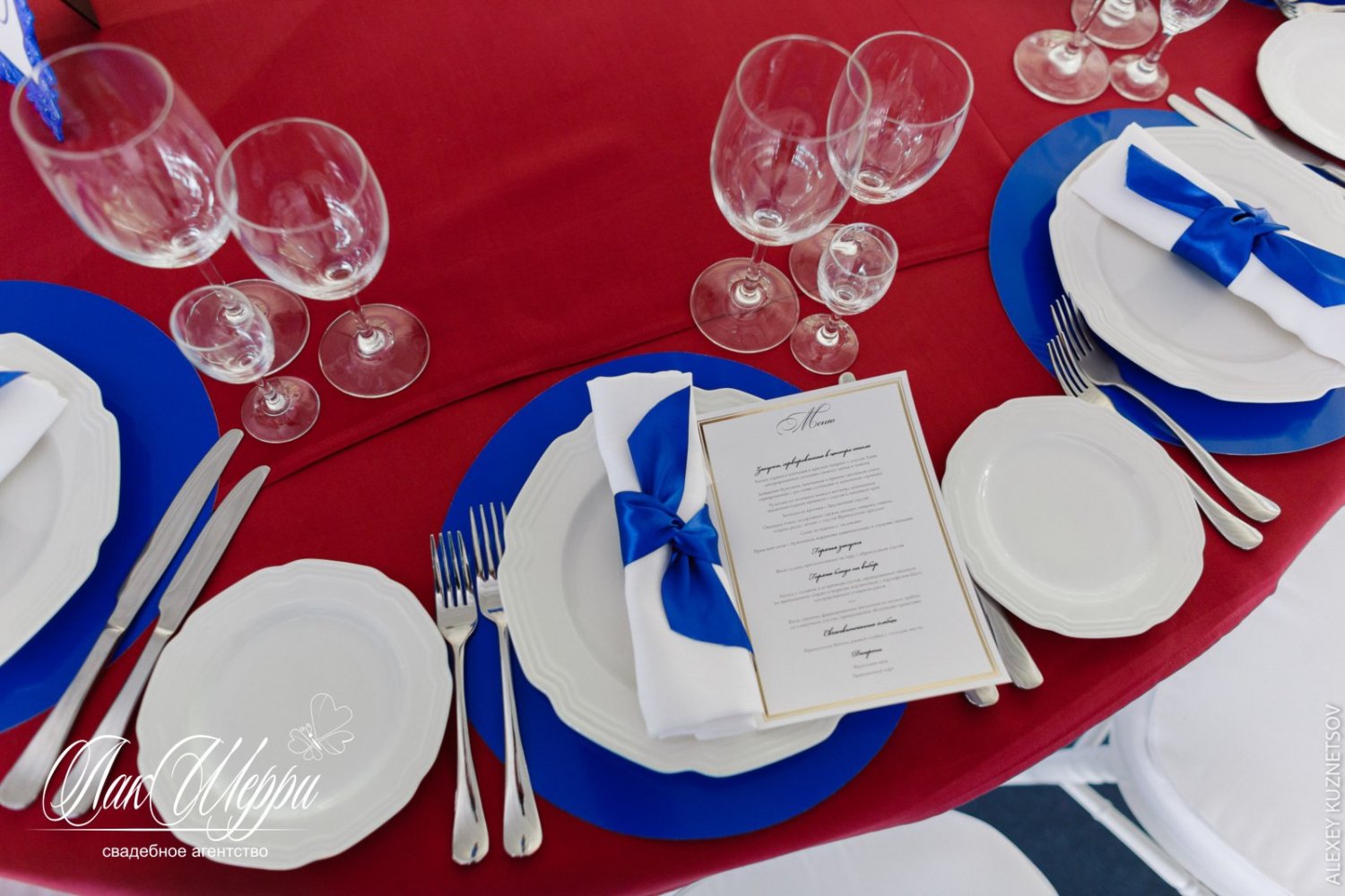 Красные ягоды на синем бархате Ильи и Дианы&nbsp;Свадебное агентство "ЛакШерри" : 