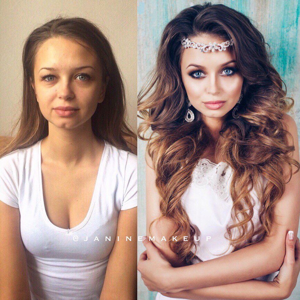 Мои клиенты ДО и ПОСЛЕ&nbsp;Janine Make-up & Hair : 