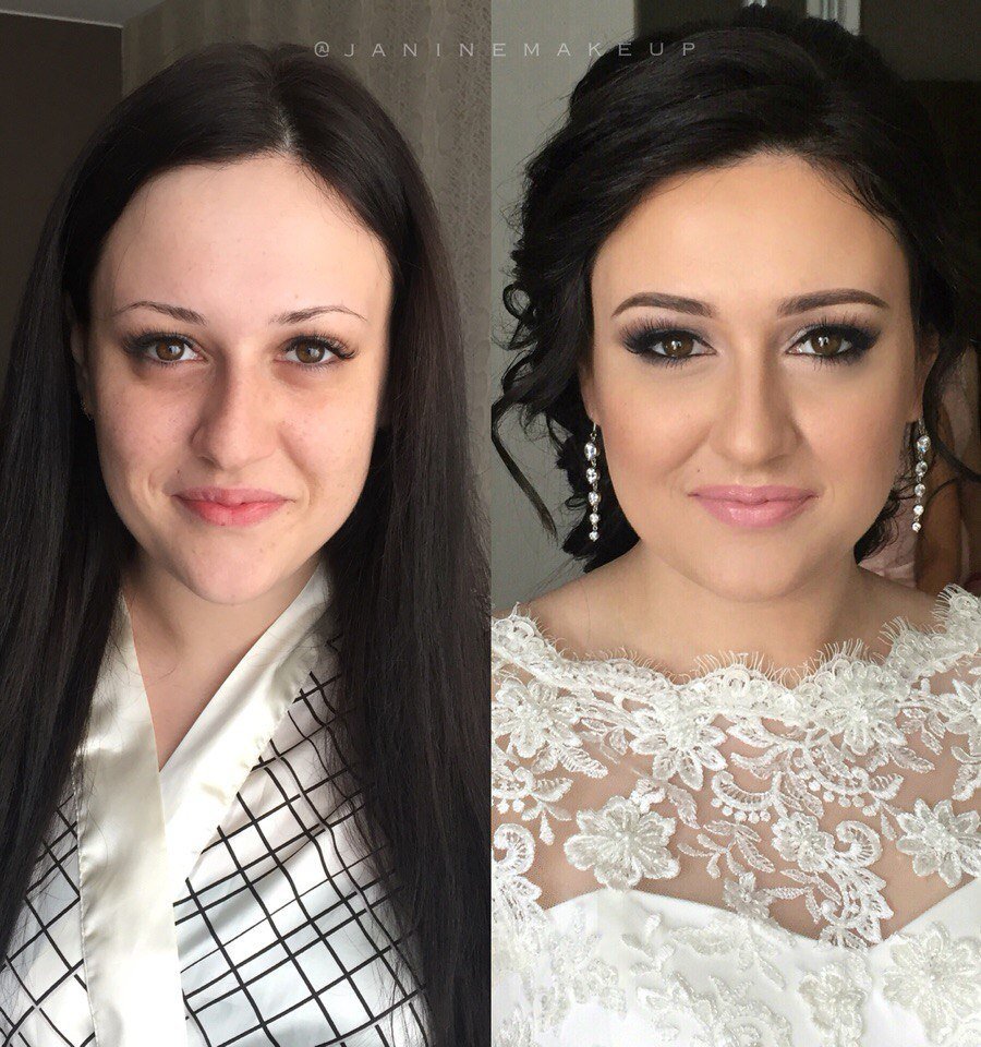 Мои клиенты ДО и ПОСЛЕ&nbsp;Janine Make-up & Hair : 