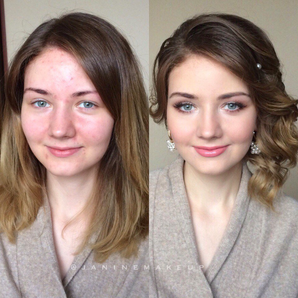 Мои клиенты ДО и ПОСЛЕ&nbsp;Janine Make-up & Hair : 