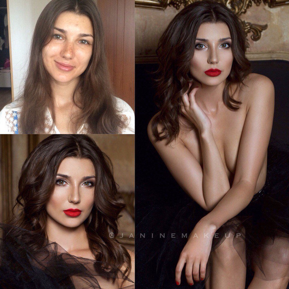 Мои клиенты ДО и ПОСЛЕ&nbsp;Janine Make-up & Hair : 