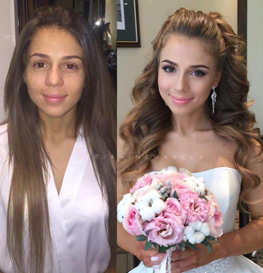 Мои клиенты ДО и ПОСЛЕ&nbsp;Janine Make-up & Hair : 