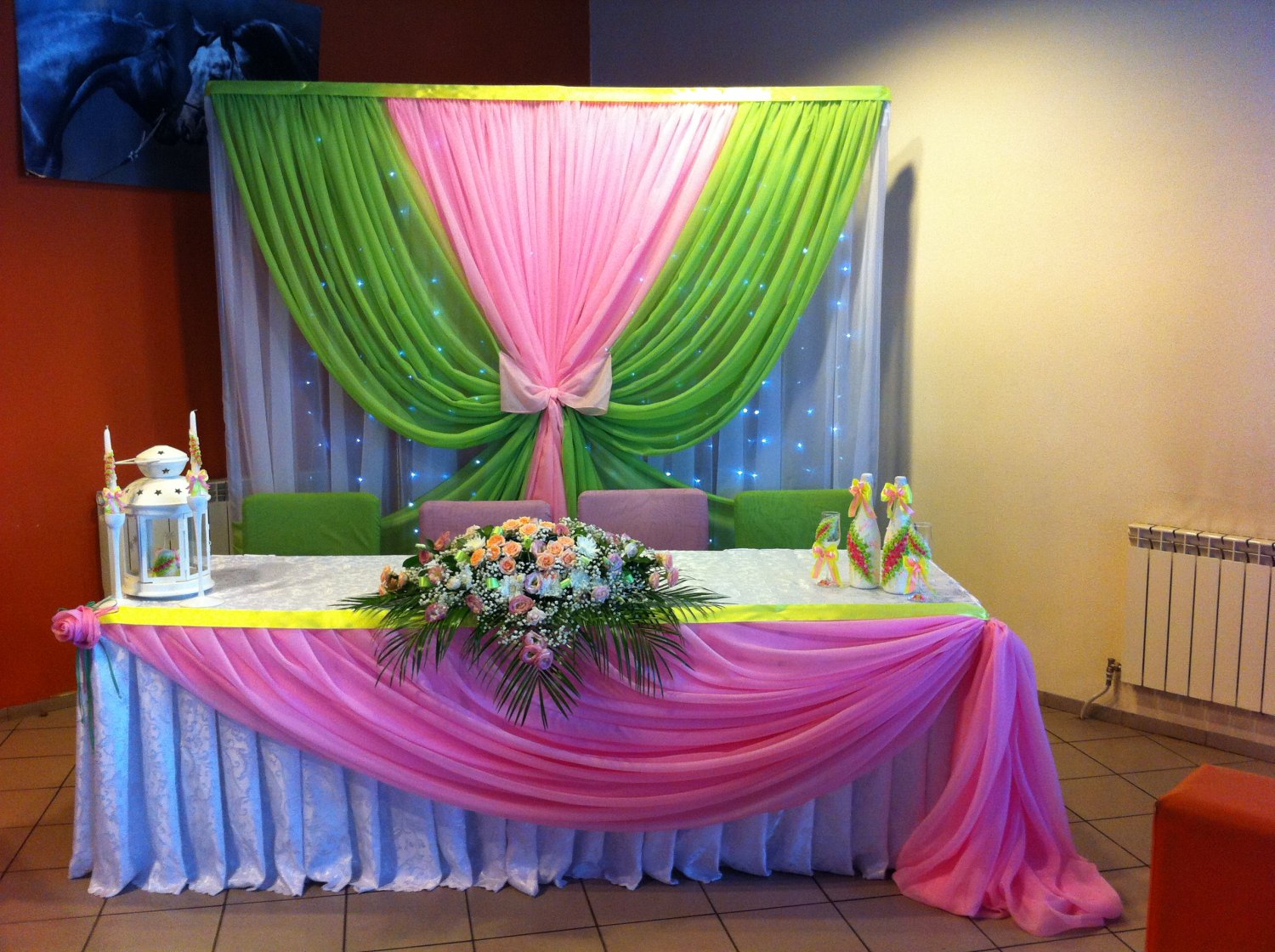 Оформление свадебного зала&nbsp;Организация праздников "Любой Каприз" : 