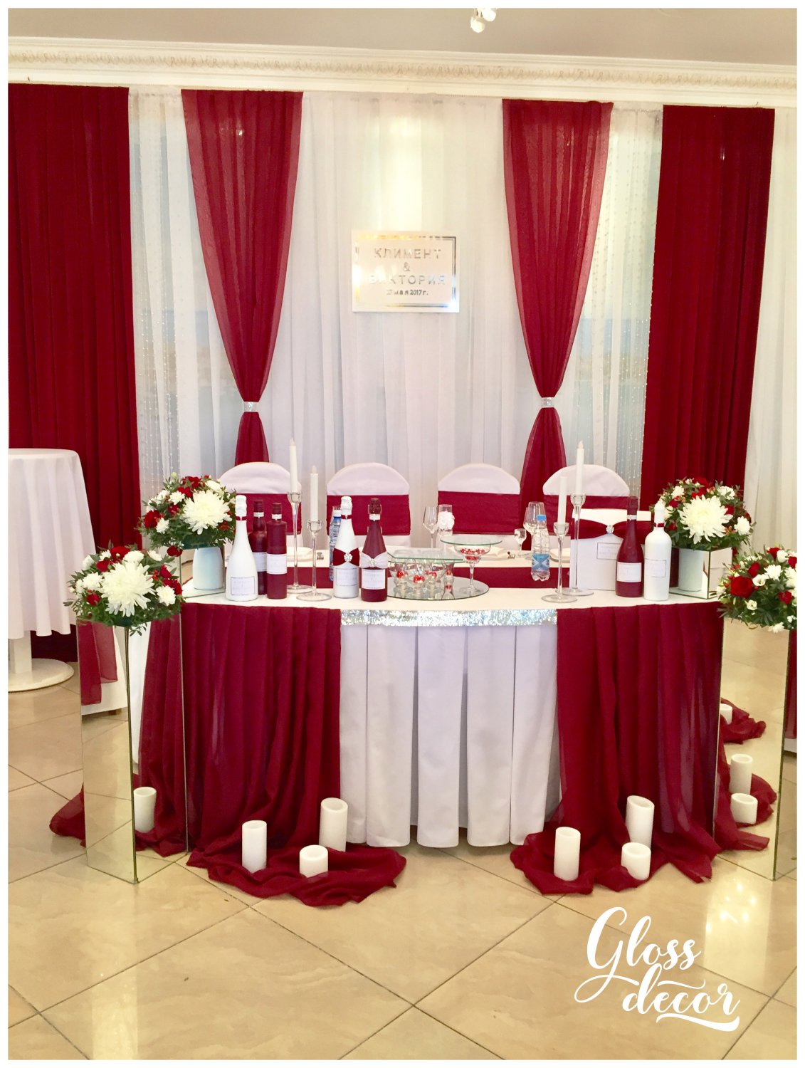 оформление зала&nbsp;Gloss decor студия свадебного декора : 