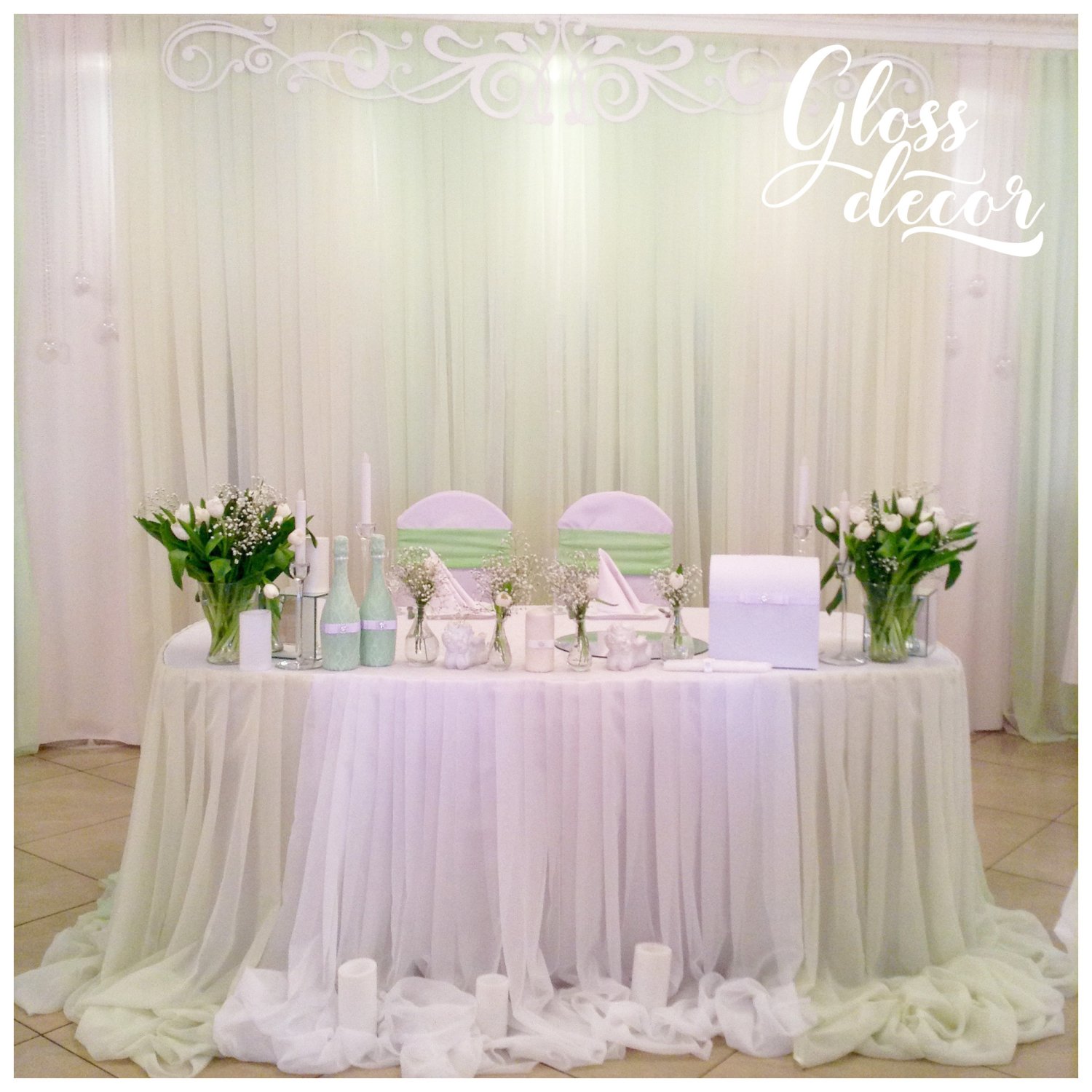 оформление зала&nbsp;Gloss decor студия свадебного декора : 