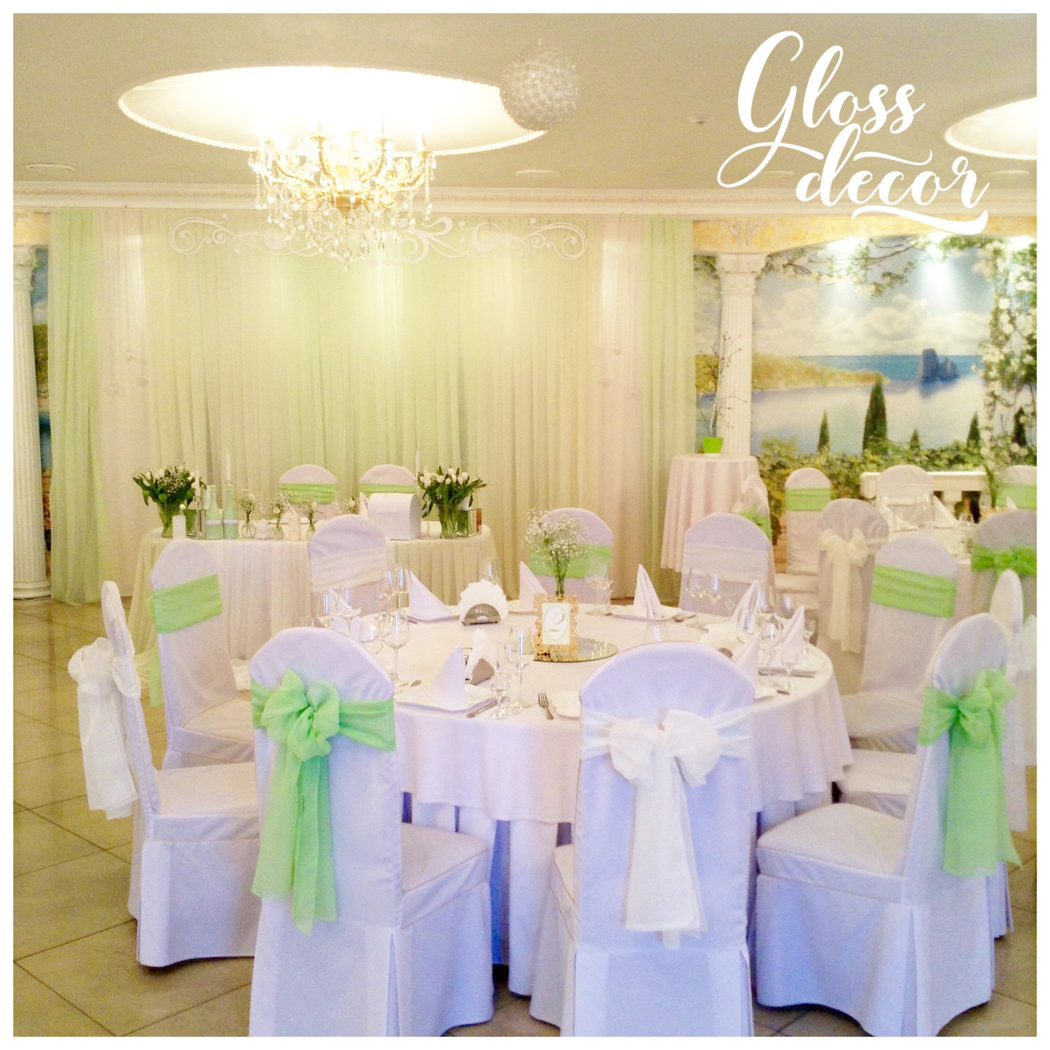 оформление зала&nbsp;Gloss decor студия свадебного декора : 