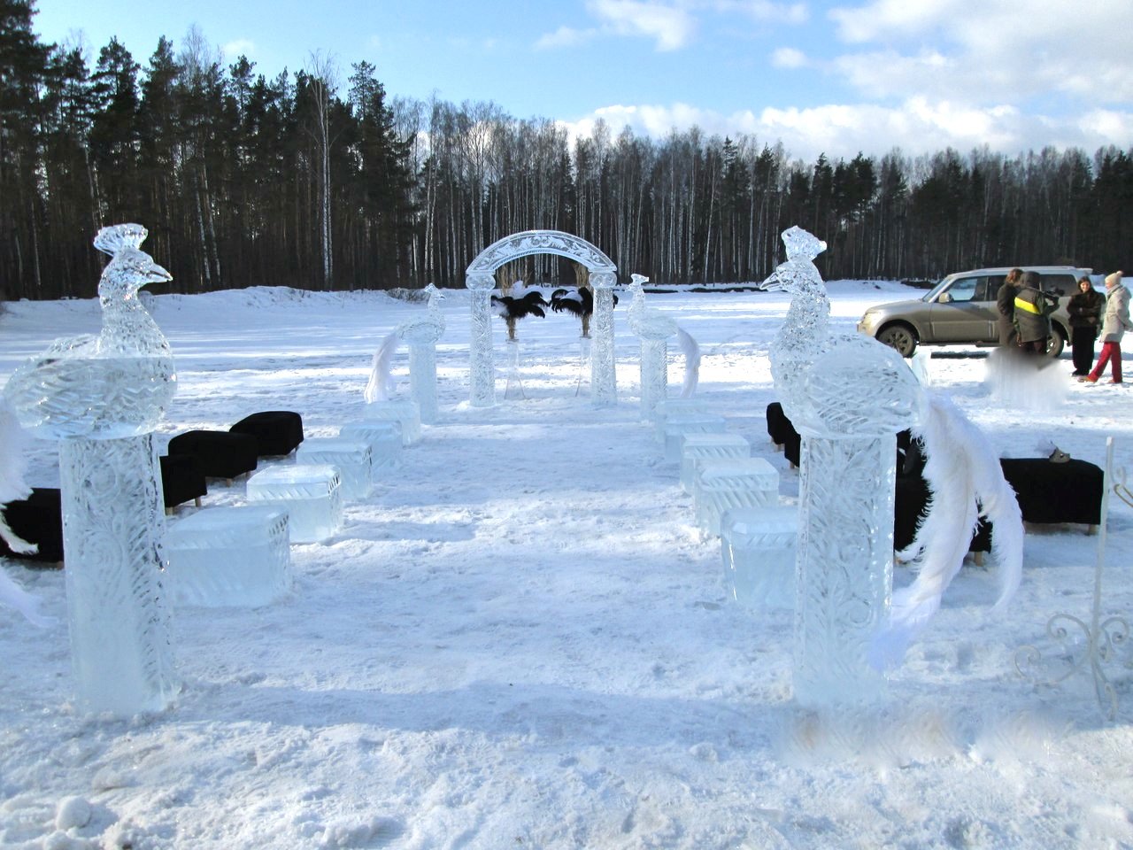 Декор выездной регистрации ледяными скульптурами&nbsp;Студия ледяного декора "Maria Crystal Ice" : 
