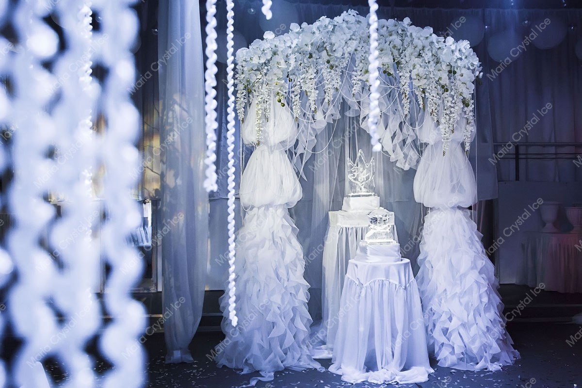 Декор выездной регистрации ледяными скульптурами&nbsp;Студия ледяного декора "Maria Crystal Ice" : 