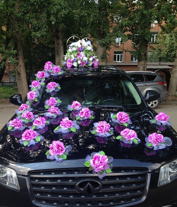 Украшение свадебного кортежа&nbsp;Гигансткие цветы : 