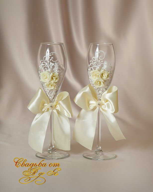 Свадебные бокалы для молодоженов&nbsp;Свадебные аксессуары, украшения, подарки и товары : 