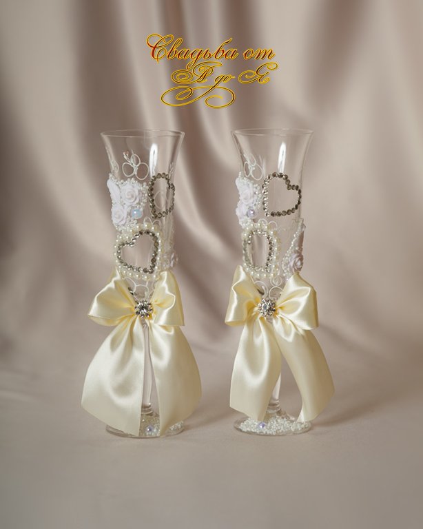 Свадебные бокалы для молодоженов&nbsp;Свадебные аксессуары, украшения, подарки и товары : 