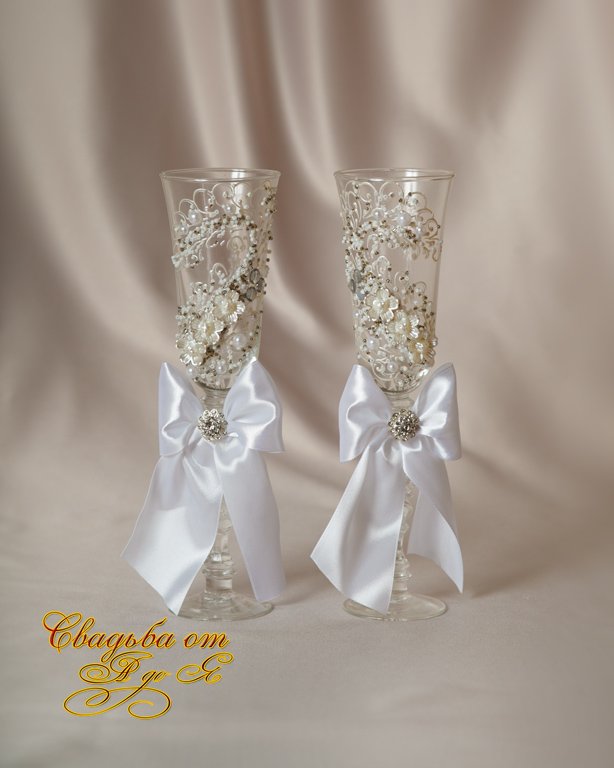 Свадебные бокалы для молодоженов&nbsp;Свадебные аксессуары, украшения, подарки и товары : 