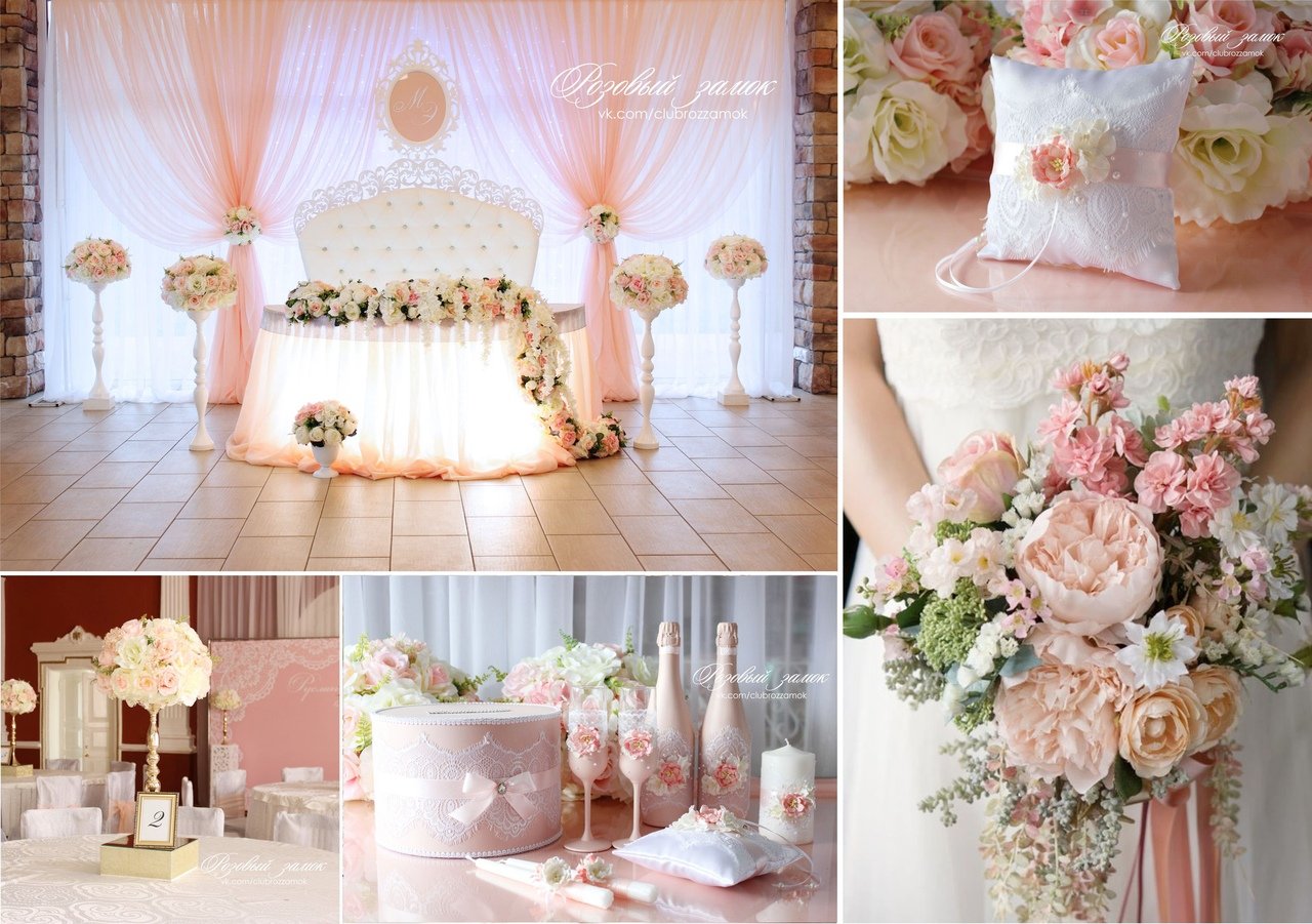 Свадебное оформление свадебного зала&nbsp;Розовый замок : 