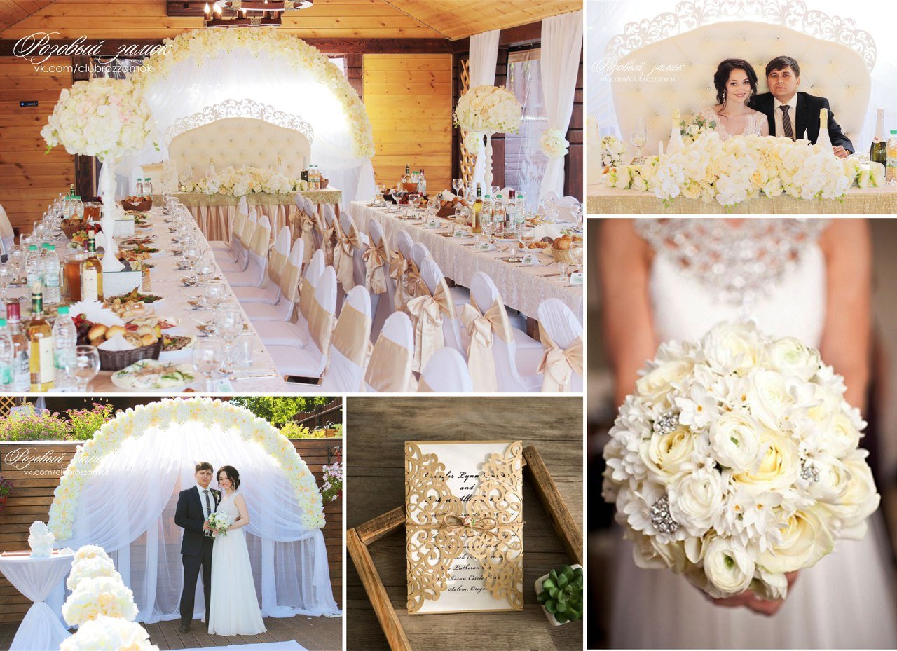 Свадебное оформление свадебного зала&nbsp;Розовый замок : 